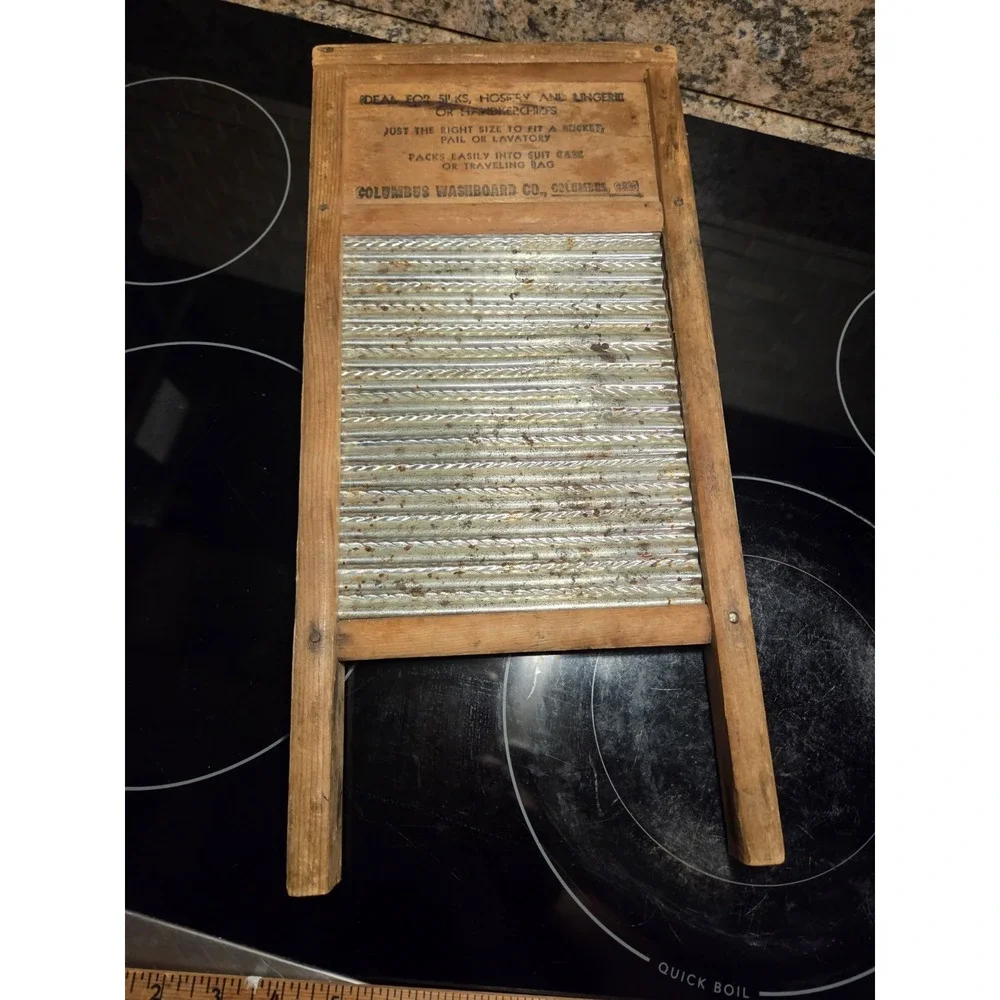 Vintage Dubl Handi Washboard By Columbus Washboard Co. 18x8.5in